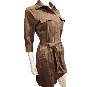 Etcetera stone colored Women's Cargo dress with tie waist sz 6